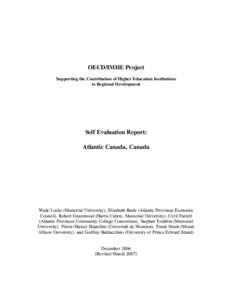 Microsoft Word - oecd self evaluation report - Canada final  report revised March 11.doc