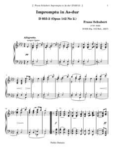 ♫ Franz Schubert: Impromptu in As-dur (D 935-2) ♫  1 Impromptu in As-dur D[removed]Opus 142 No 2.)