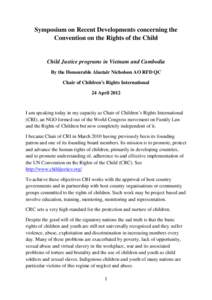 AN Speeches  Child Justice Programs in Vietnam and Cambodia Symposium 24 April 2012