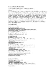 German Marine Gastrotricha by A. Schmidt-Rhaesa & M.A. Todaro (Maysources: Clausen (1965): Sarsia 20: 9-13; Clausen (1967): Sarsia 29: ; Forneris (1961): Kieler Meeresforsch. 17: ; Mock (1979): Mikro