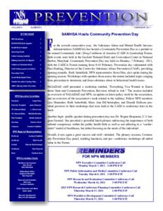 VOLUME 9  NUMBER 2 SAMHSA Hosts Community Prevention Day