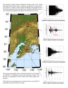 The National Tsunami Hazard Mitigation Program allows the Alaska Earthquake Information Center to augment and upgrade our regional seismic network to include modern digital broadband seismograph stations. Traditional ana