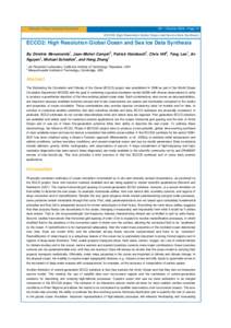 Mercator Ocean Quarterly Newsletter  #31 – October 2008 – Page 13 ECCO2: High Resolution Global Ocean and Sea Ice Data Synthesis  ECCO2: High Resolution Global Ocean and Sea Ice Data Synthesis