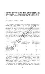 CONTRIBUTIONS TO THE ETHNOBOTANY OF THE ST. LAWRENCE ISLAND ESKIMO By Steven B. Young and Edwin S. Hall , Jr.