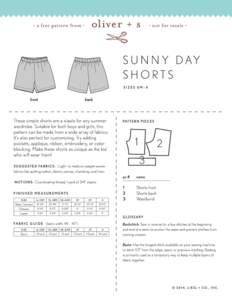 Sunny Day Shorts (6M-4): A Free Pattern from Oliver +S