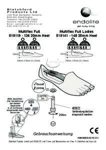 Blatchford Products Ltd L ist er R oad , Basing stoke, H a m p s h i r e , R G 22 4A H, Unite d King d o m Te l e p h o n e : + [removed][removed]
