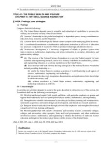 42 USC 1862k NB: This unofficial compilation of the U.S. Code is current as of Jan. 4, 2012 (see http://www.law.cornell.edu/uscode/uscprint.html). TITLE 42 - THE PUBLIC HEALTH AND WELFARE CHAPTER 16 - NATIONAL SCIENCE FO