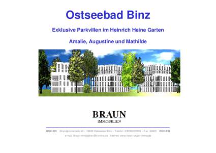Ostseebad Binz Exklusive Parkvillen im Heinrich Heine Garten Amalie, Augustine und Mathilde ____________________________________ RÜGEN