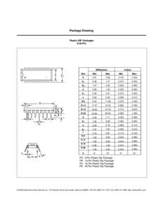 Package Drawing  Plastic DIP Packages 8-20 Pin  Millimeters