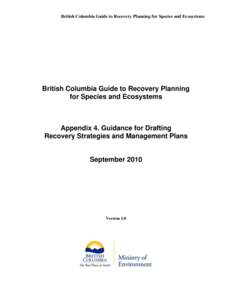 Appendix 4. Guidance for drafting recovery strategies and management plans