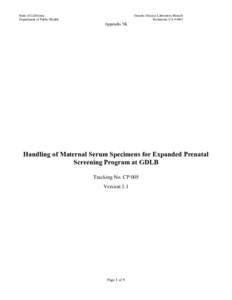 State of California Department of Public Health Genetic Disease Laboratory Branch Richmond, CA 94804