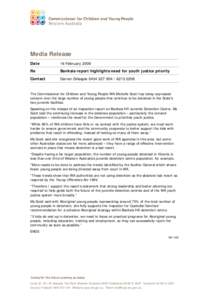 Microsoft Word - Media statement - Banksia Hill Detention Centre report February 2009.DOC