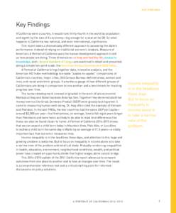 K E Y FI NDING S  Key Findings If California were a country, it would rank thirty-fourth in the world by population and eighth by the size of its economy—big enough for a seat at the G8. So what happens in California h