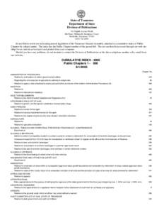 State of Tennessee Department of State Division of Publications 312 Eighth Avenue North 8th Floor, William R. Snodgrass Tower Nashville, Tennessee 37243