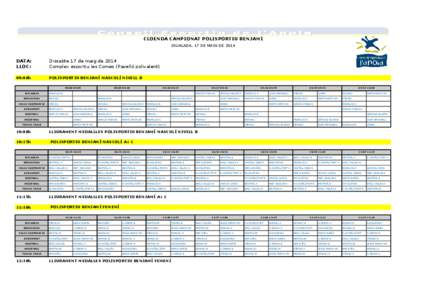 CLOENDA CAMPIONAT POLISPORTIU BENJAMÍ IGUALADA, 17 DE MAIG DE 2014