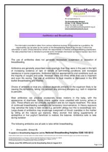 All correspondence to: The Breastfeeding Network PO Box 11126, Paisley PA2 8YB Admin Tel: e-mail:  www.breastfeedingnetwork.org.uk