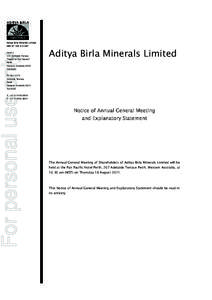 Aditya Birla Minerals Limited ABNFor personal use only  Level 3