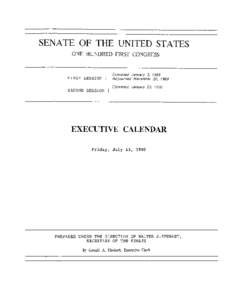 SENATE OF THE UNITED STATES ONE HUNDRED FIRST CONGRESS FIRST SESSION { SECOND SESSION {