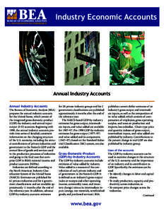 Industry Economic Accounts  Annual Industry Accounts Annual Industry Accounts The Bureau of Economic Analysis (BEA) prepares the annual industry accounts