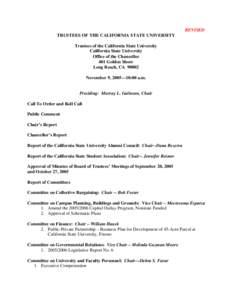 California Environmental Quality Act / Environment of California / California State Student Association / California State University / Roberta Achtenberg / California Polytechnic State University / University of California / Association of Public and Land-Grant Universities / American Association of State Colleges and Universities / California