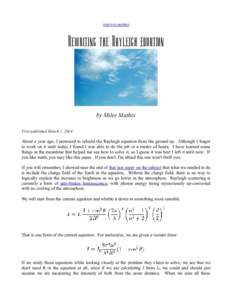 return to updates  Rewriting the Rayleigh equation by Miles Mathis First published March 1, 2014