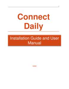 Installation Guide and User Manual