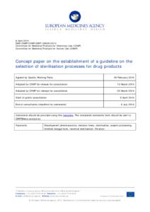 Concept Paper on the Revision of Sterilisation Processes Guidance - CVMP  CHMP adoption final