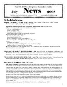 Nashville Old-Time String Band Association: Notsba  July News