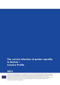 The current situation of gender equality in Austria – Country Profile 2012