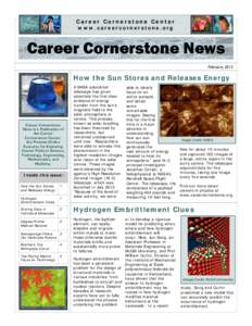 Career Cornerstone Center www.careercornerstone.org Career Cornerstone News February, 2013