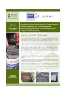CALFA BAS Product Datasheet CALFA BAS  1. Phosphorus-free, Nitrogen-free, and Neutral Water Treatment Preparation