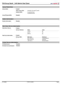 TDA Group Detail: LAN Admins East Coast  aaa-reports! Access Restrictions Shared NARs