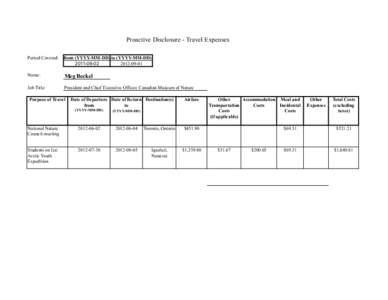 Proactive Disclosure - Travel Expenses Period Covered: from (YYYY-MM-DD) to (YYYY-MM-DD[removed]-09-01