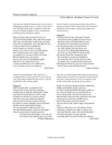 Famous Sonnets Analyzed Gideon Burton / Brigham Young University Note how the rhythm is broken in the very first word (going along with the sense), as well as across lines 2 and 4 (all part of the poet’s complaint). No
