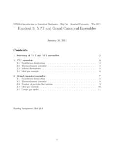 Partition function / Canonical ensemble / Isothermal–isobaric ensemble / Grand potential / Statistical mechanics / Microcanonical ensemble / Entropy / Helmholtz free energy / Ensemble average / Physics / Thermodynamics / Grand canonical ensemble