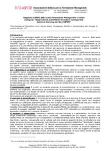 Associazione Italiana per la Formazione Manageriale Viale Beatrice D’Este, 10 IMilano Tel. +Fax.+