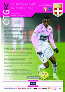 LE PROGRAMME DE MATCH N°78 SAISONETG FC / SC BASTIA