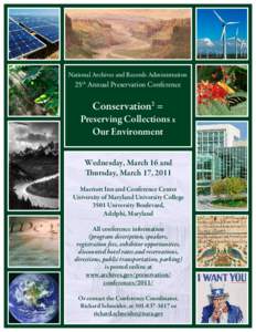 Conservation(squared)=Preserving Collections x Our Environment - conference flyer