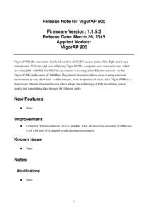 Microsoft Word - VigorAP900 V1release note.doc