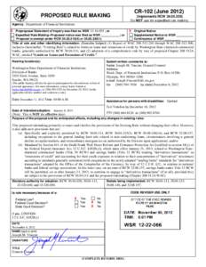 Division of Banks 2012 Rulemaking - CR-102