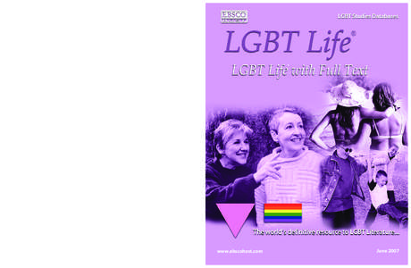 LGBT history / Family law / LGBT parenting / Parenting / ONE National Gay & Lesbian Archives / Gay literature / Journal of Bisexuality / Homosexuality / EBSCO Publishing / Human sexuality / Gender / Human behavior
