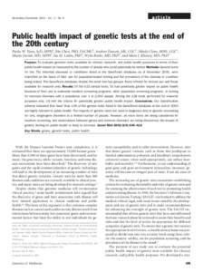 Public health impact of genetic tests at the end of the 20th century