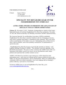 Microsoft Word - ASTRA PRESS RELEASE--Retailers Participating in Neighborhood Toy Store Daydoc