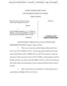 Case 8:14-cv[removed]JSM-EAJ Document 1 Filed[removed]Page 1 of 8 PageID 1  UNITED STATES DISTRICT COURT FOR THE MIDDLE DISTRICT OF FLORIDA TAMPA DIVISION