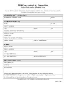 2014 Student Release Form