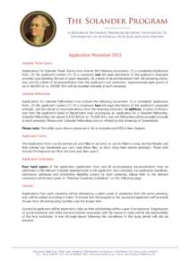 Application Procedure 2012 II