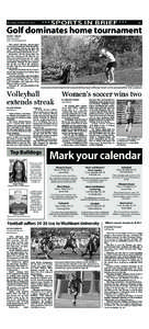 SPORTS IN BRIEF  Thursday, October 18, 2012 Golf dominates home tournament BY KATE LINMAN