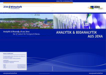 ANALYTIK & BIOANALYTIK  Analytik & Bioanalytik aus Jena Der Standort für Fortgeschrittene.  ANALYTIK & BIOANALYTIK