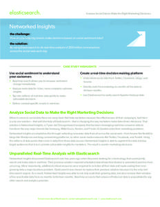 elasticsearch.  Analyze Social Data to Make the Right Marketing Decisions Networked Insights the challenge: