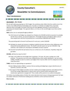 County Execu(ve’s  April 2011 Newsle-er to Commissioners Dear Commissioners: